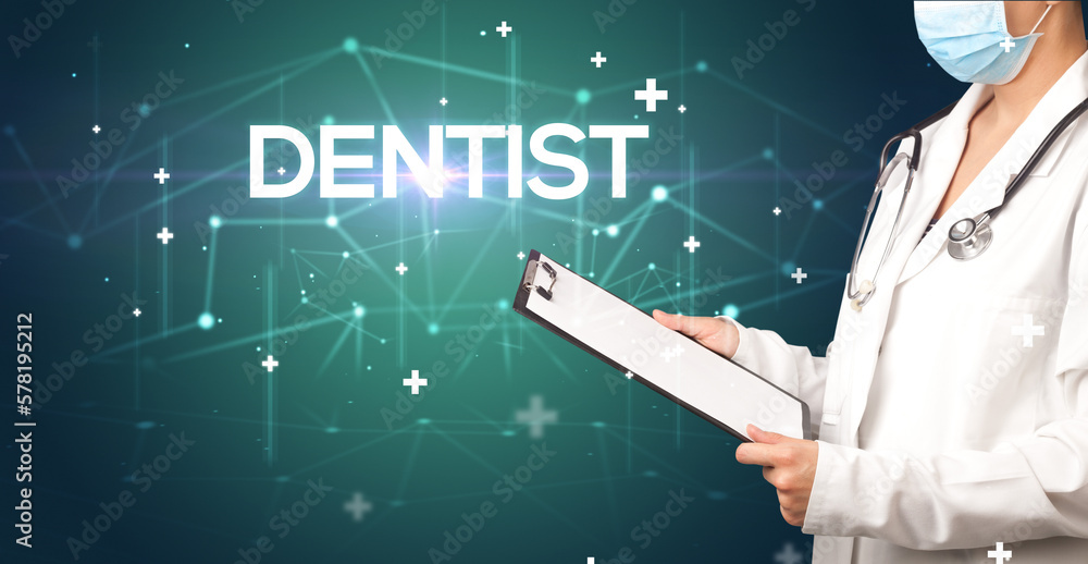 Doctor fills out medical record Doctor fills out medical record