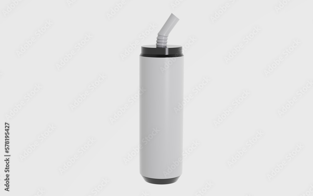 Glossy Plastic Cup with Straw Mockup Isolated On White Background. 3d illustration Glossy Plastic Cup with Straw Mockup Isolated On White Background. 3d illustration