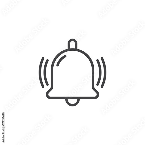 Alarm bell notice line icon