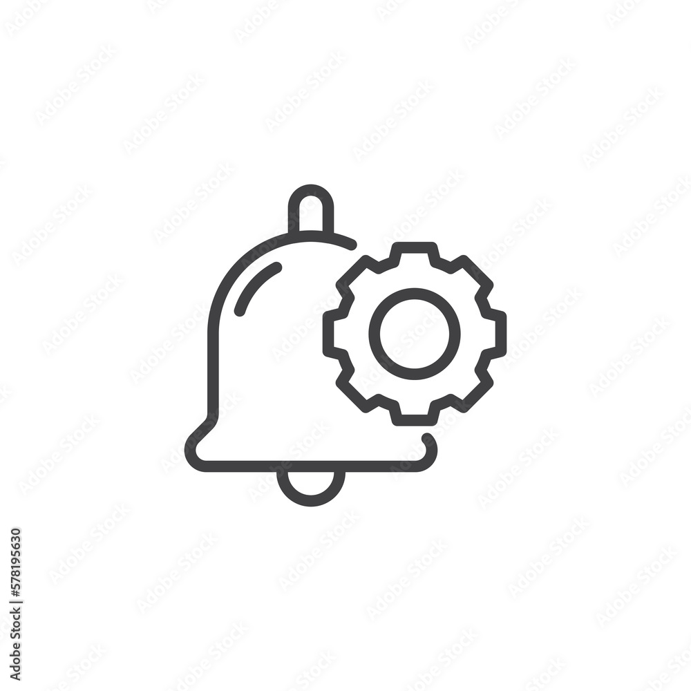 Fototapeta premium Settings notification bell line icon