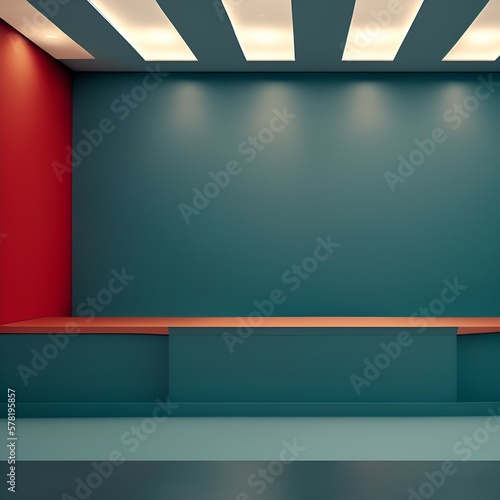 Shelf with spotlights for exhibit. Created with generative AI tool