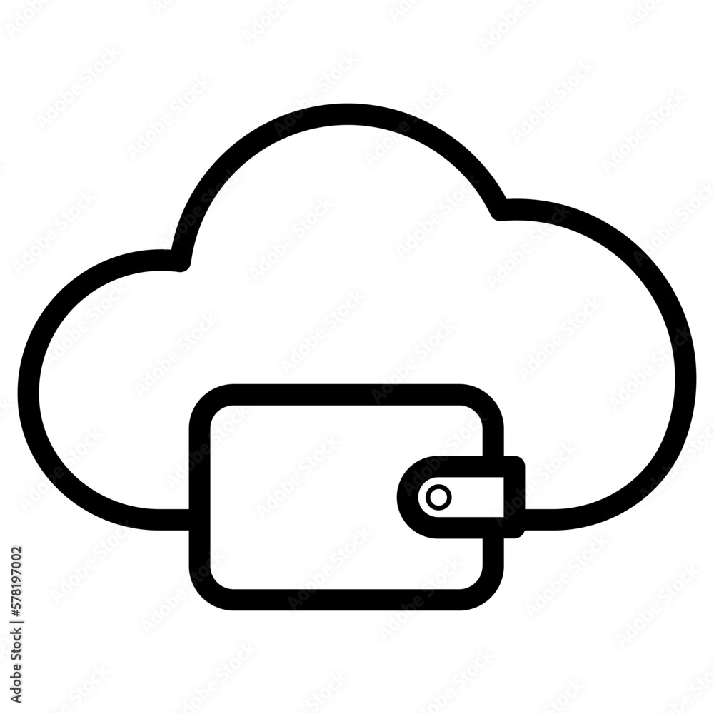 wallet cloud computing icon wallet cloud computing icon