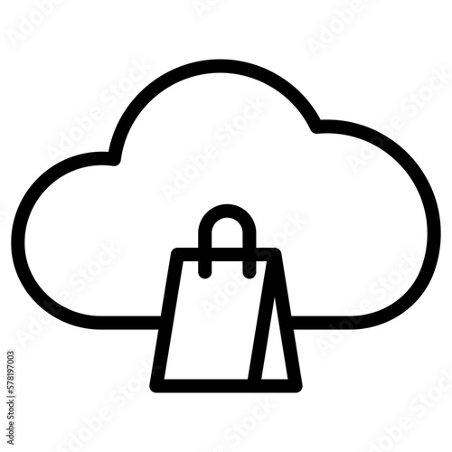  bag shop cloud computing icon