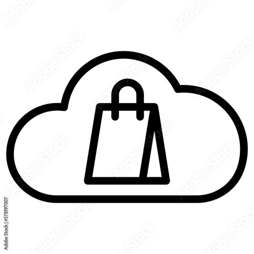  bag shop cloud computing icon