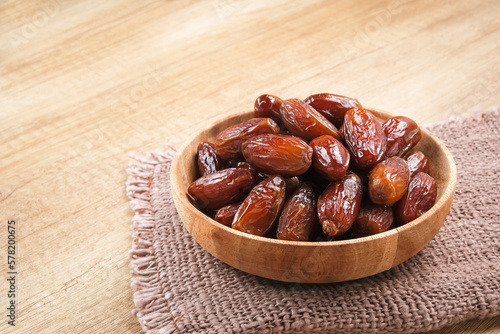 Delicious Kurma Tunisia, sweet dried dates palm fruits. Popular during Ramadan
