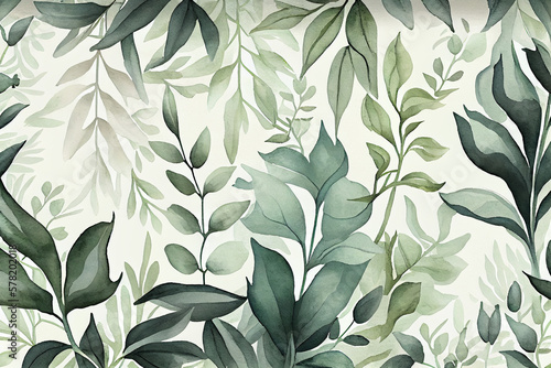 Botanical watercolor wallpaper pattern. generative ai