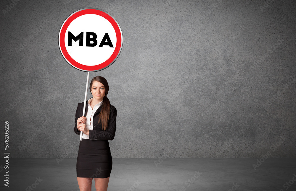 Young business person holdig traffic sign Young business person holdig traffic sign
