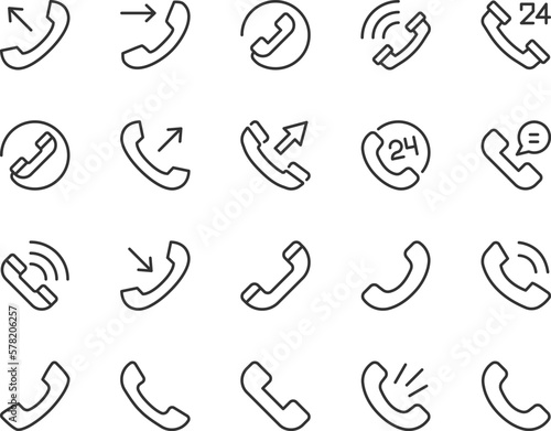 telephone related line icons