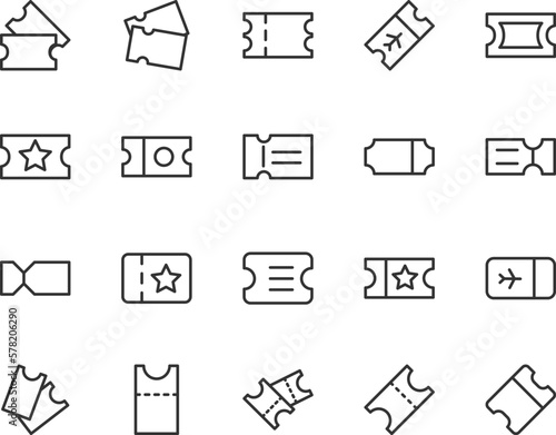 ticket premium line icons