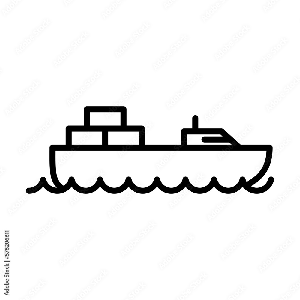 Cargo Ship, Cargo Barge Icon Logo Design Vector Template Illustration Sign And Symbol Pixels Perfect Cargo Ship, Cargo Barge Icon Logo Design Vector Template Illustration Sign And Symbol Pixels Perfect