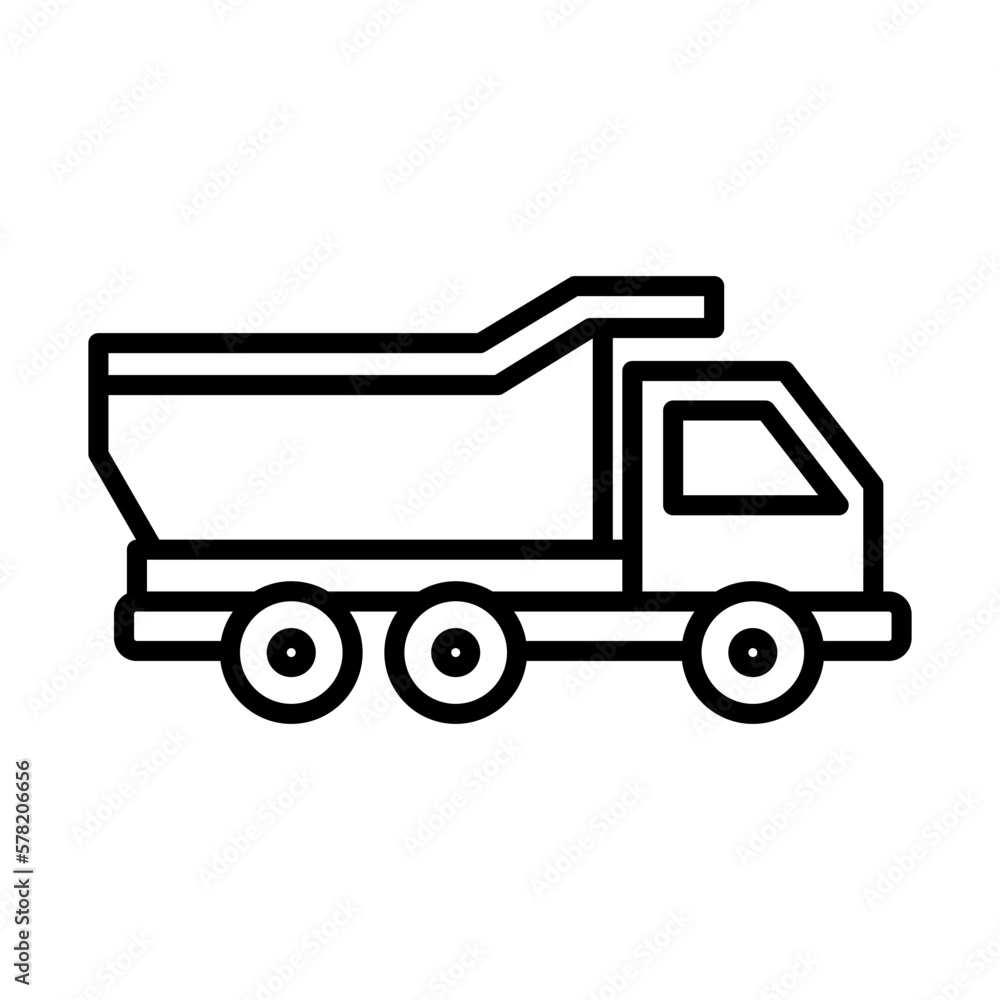 Dump Truck Icon Logo Design Vector Template Illustration Sign And Symbol Pixels Perfect