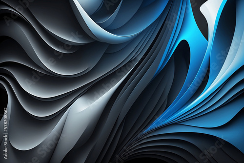 abstract fractal background with waves, Generative Ai