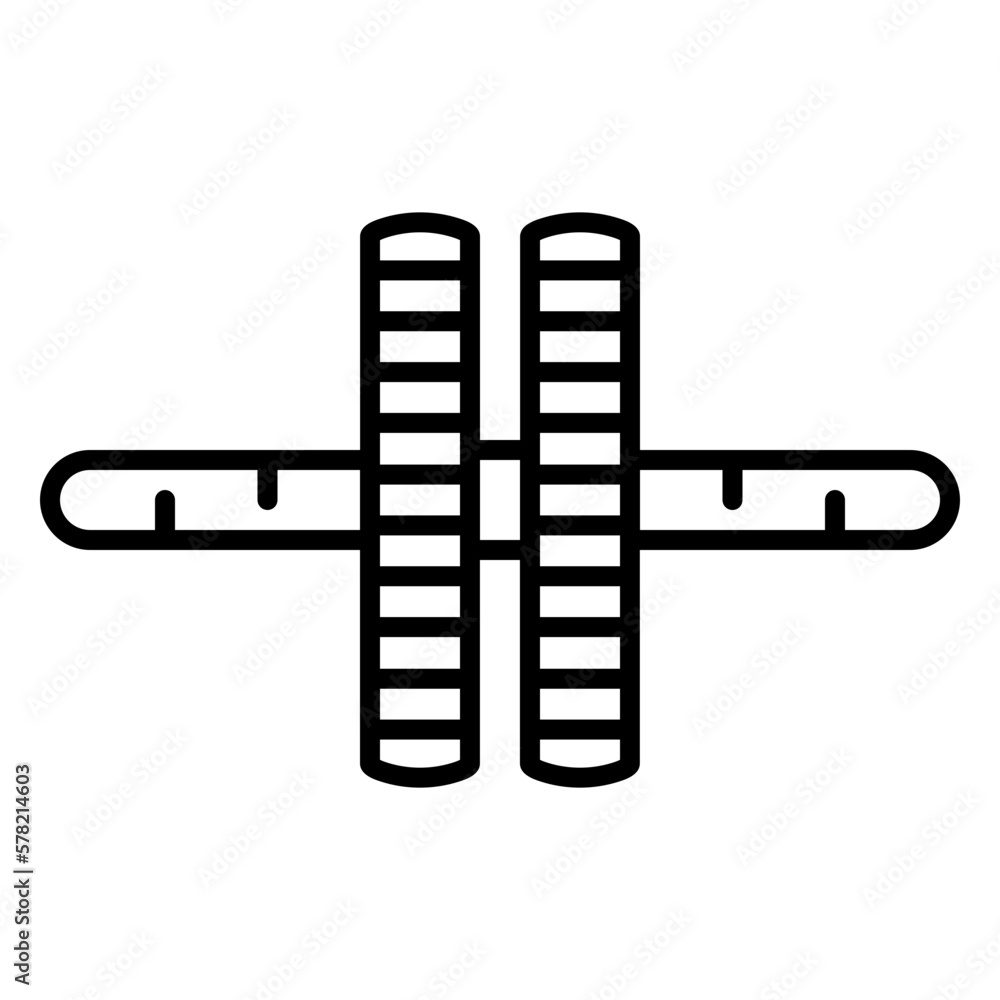 Illustration of Abdominal Roller Design Line Icon Illustration of Abdominal Roller Design Line Icon