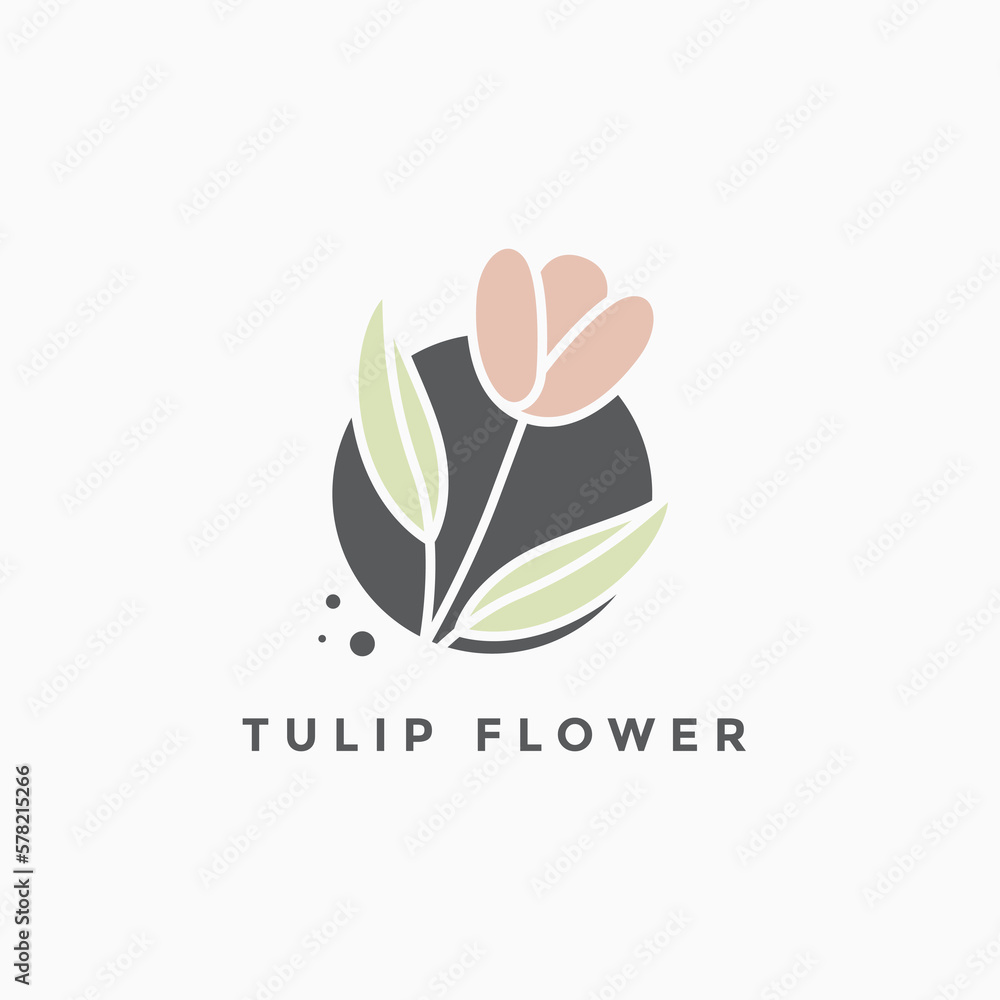 Obraz premium flower organic boutique feminine abstract logo design vector illustration