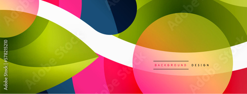 Creative geometric wallpaper. Minimal abstract background. Circle wave and round shapes composition vector illustration for wallpaper banner background or landing page
