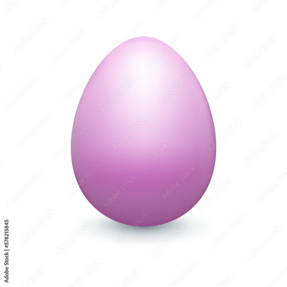 3d Easter egg purple realistic three dimensional design element on white background 3d Easter egg purple realistic three dimensional design element on white background