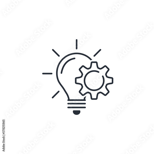 New technical development. Improved mechanism. Vector linear icon isolated on white background.