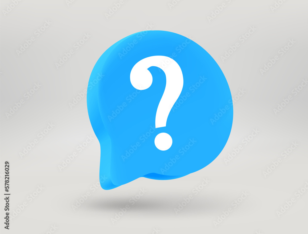 Speech bubble with question sign. 3d vector illustration Speech bubble with question sign. 3d vector illustration