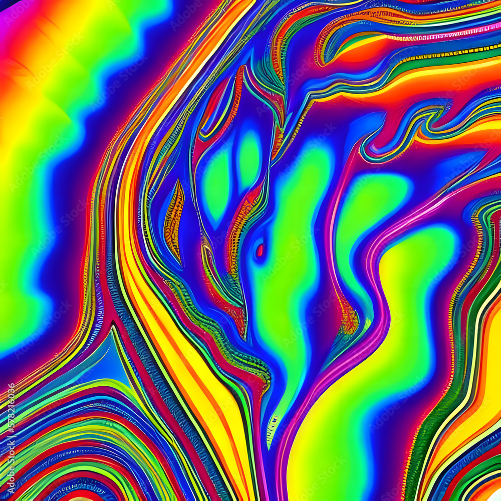 Fototapeta premium Konzept: psychedelic wave art - created with hyperrealistic generative AI technology