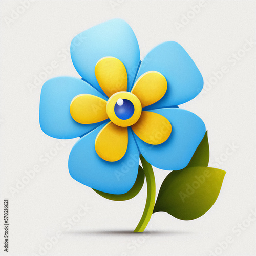 Cute Flat Vectorized Flower Icon