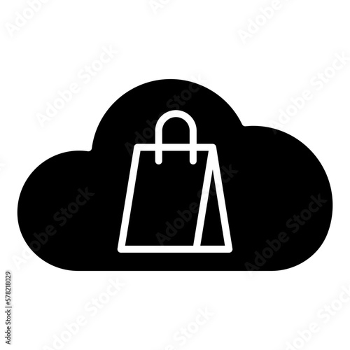bag shop cloud computing icon