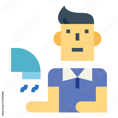 hand dryer flat icon style