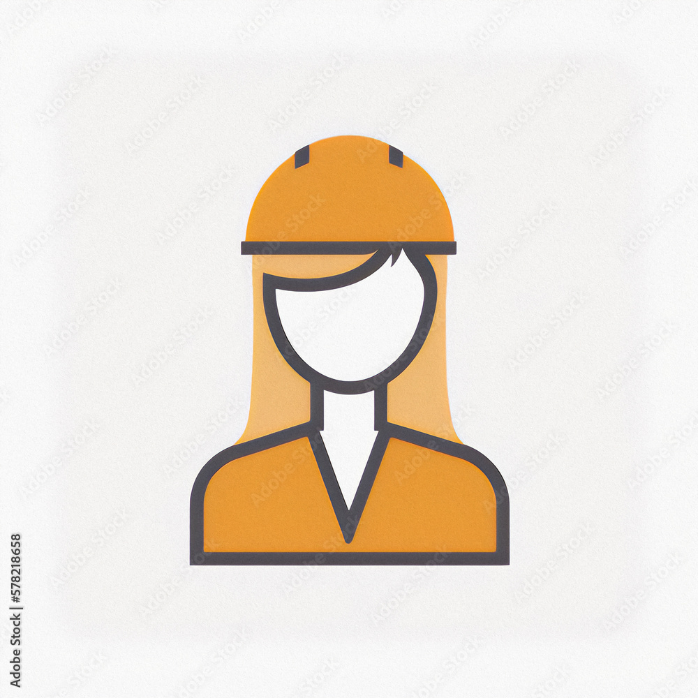 Vectorized Flat Icon of Woman, profile picture