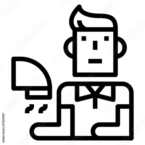 hand dryer line icon style