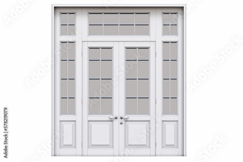 interior doors isolated on white background  interior furniture  3D illustration  cg render