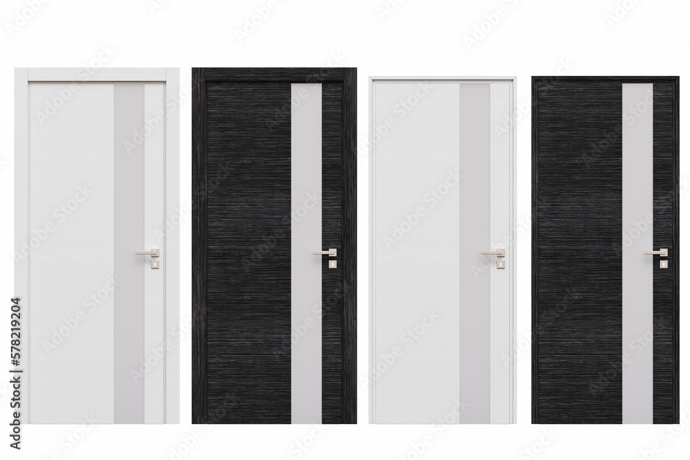 interior doors isolated on white background, interior furniture, 3D illustration, cg render interior doors isolated on white background, interior furniture, 3D illustration, cg render