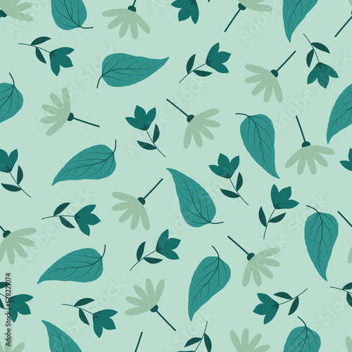 Allover floral seamless pattern tile. Exquisite scandi wildflowers and leaves. Aesthetic foliage continuous surface pattern design