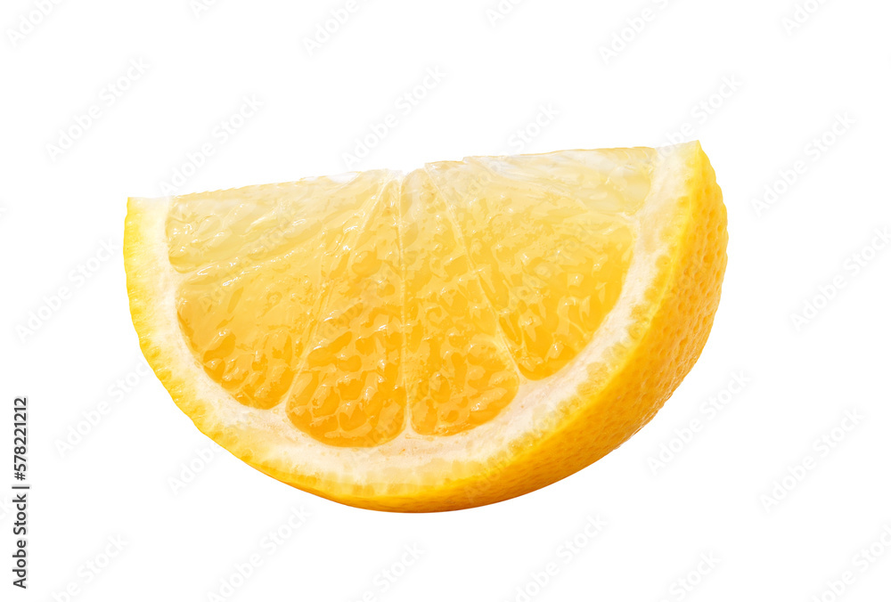 Slice of lemon fruit isolated on transparent png Slice of lemon fruit isolated on transparent png