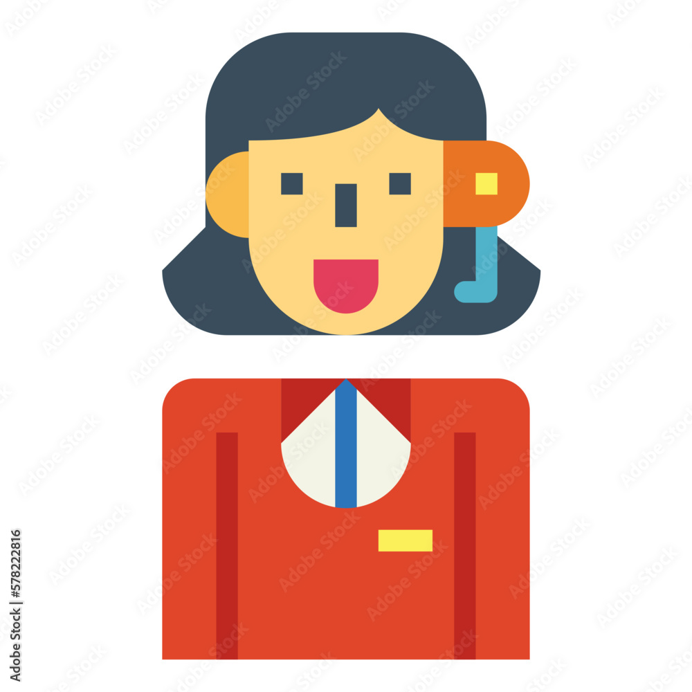 call center flat icon style