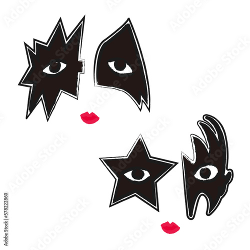 Rock musician make up illustration - Vector