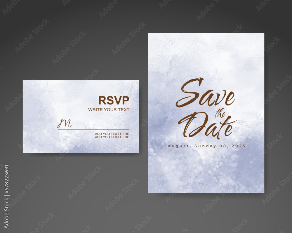 Wedding invitation with abstract watercolor background Wedding invitation with abstract watercolor background