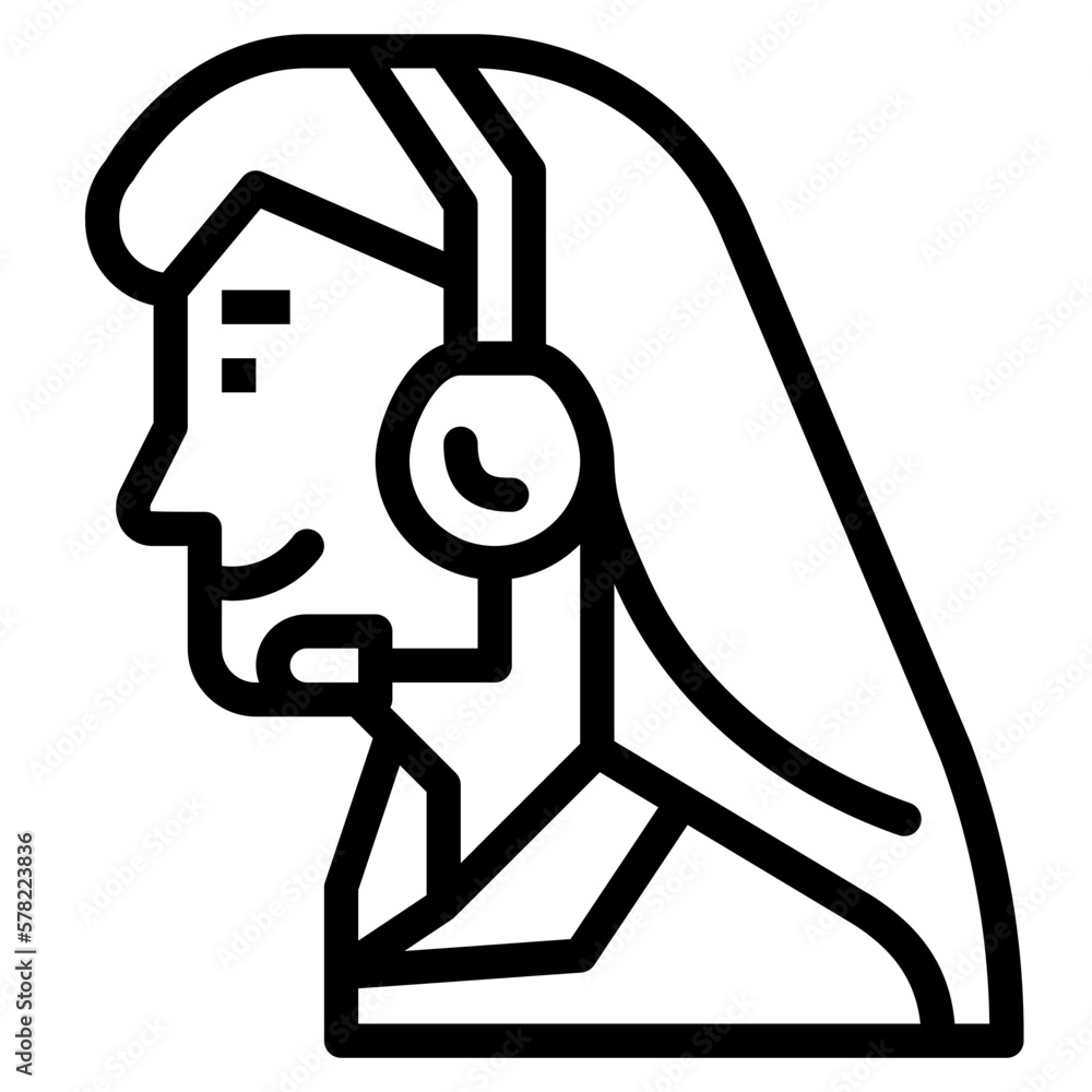 call center line icon style call center line icon style