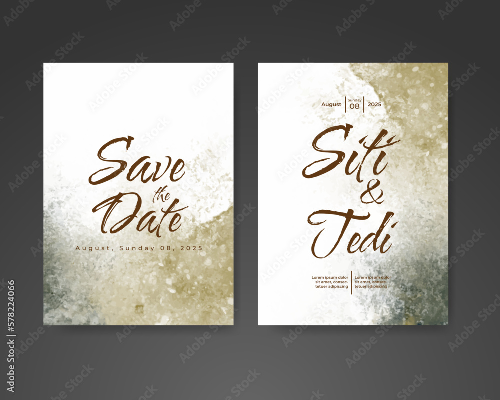 Wedding invitation with abstract watercolor background Wedding invitation with abstract watercolor background