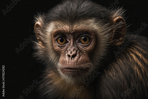 Monkey close-up. Generative AI. © YULIYA