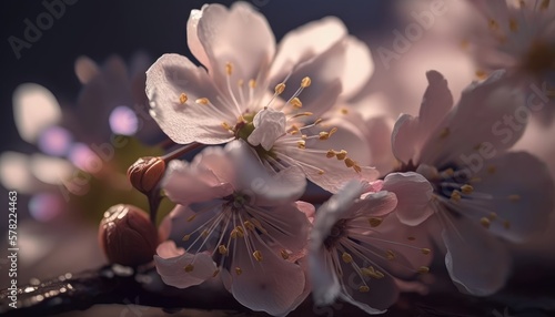 Generative AI of close-up of cherry blossom flower