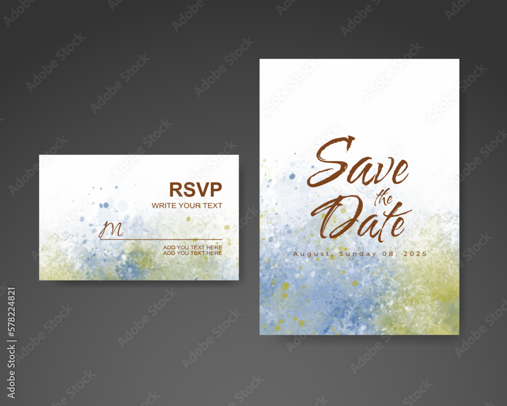 Wedding invitation with abstract watercolor background Wedding invitation with abstract watercolor background