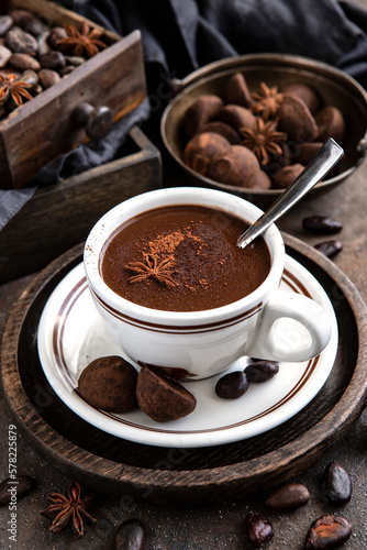 Homemade  hot chocolate in mug