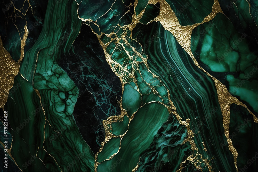 custom made wallpaper toronto digitalAbstract marble dark green and gold background. Invitation backdrop. Ai generated