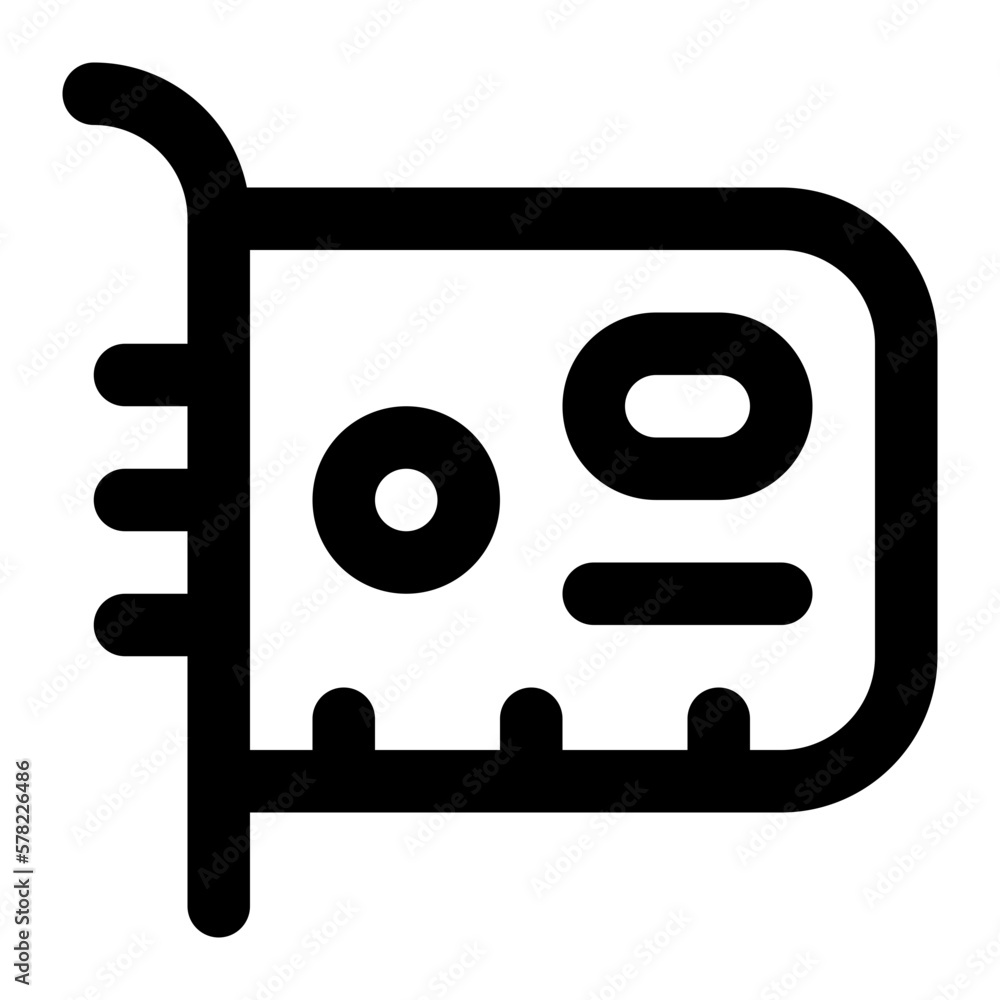 graphics card line icon graphics card line icon