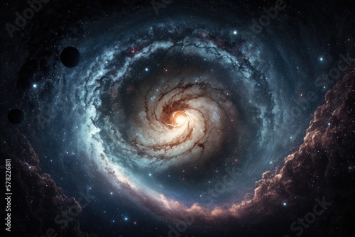 milky way galaxy with stars and space dust in the unive Generative AI