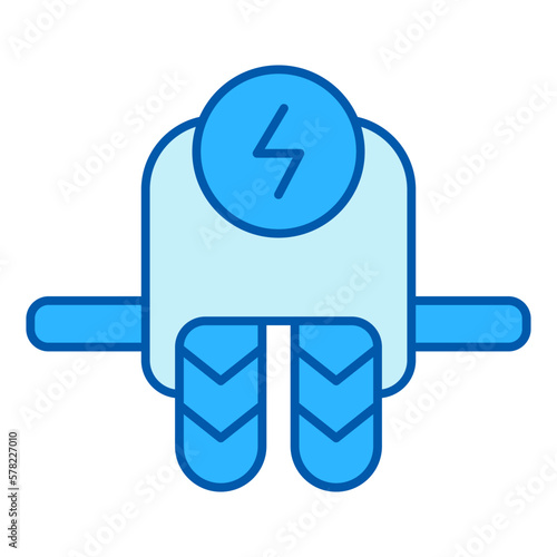 Two-wheeled unicycle and energy sign - icon, illustration on white background, color style