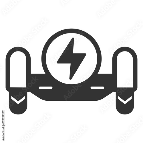 Gyroscooter front view and energy sign - icon, illustration on white background, glyph style