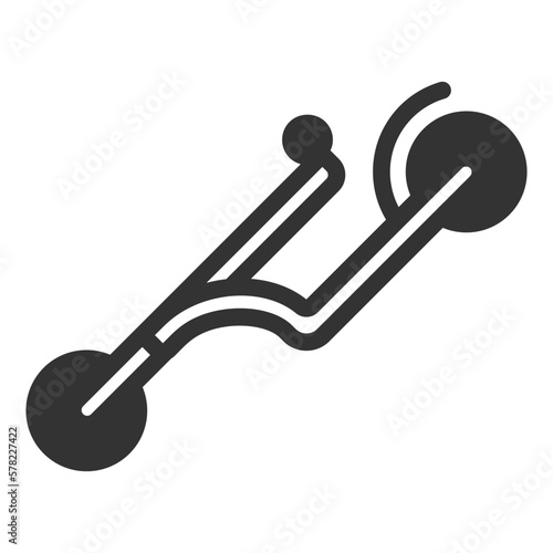 Folded electric scooter - icon, illustration on white background, glyph style