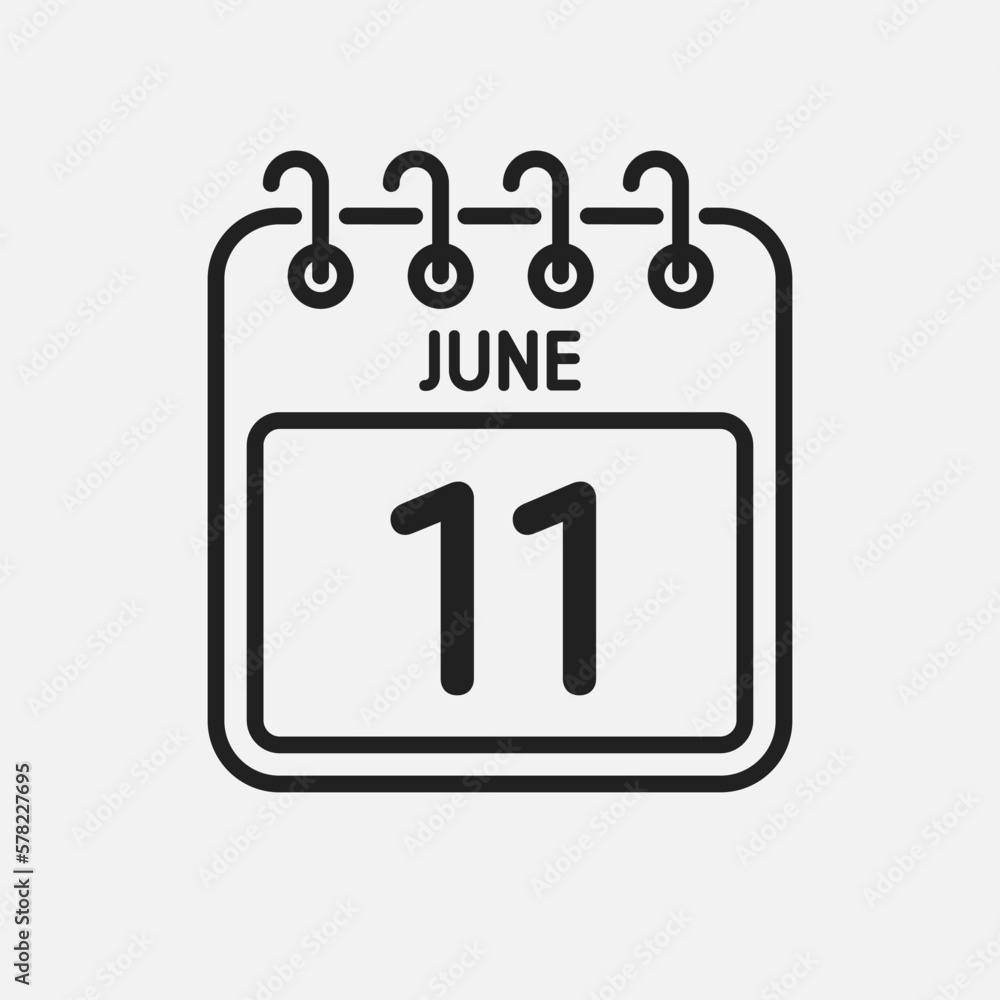 Icon page calendar day - 11 June Icon page calendar day - 11 June