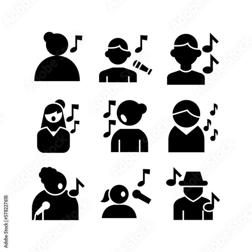 singer icon or logo isolated sign symbol vector illustration - high quality black style vector icons
