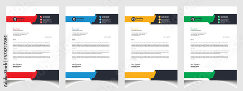 Corporate business colourful letterhead template with a4 size stationary item modern letterhead.